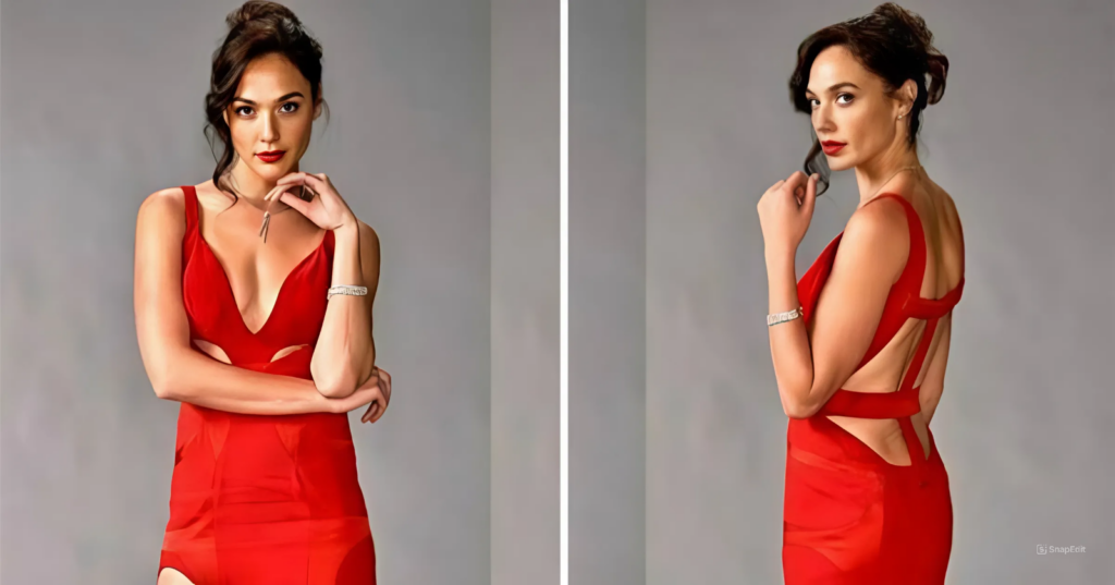 “Gal Gadot Stuns in Fiery Red for the Hit Movie ‘Red Alert'”